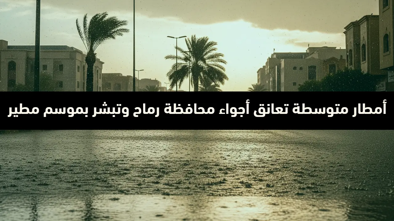 أمطار متوسطة تعانق أجواء محافظة رماح وتبشر بموسم مطير